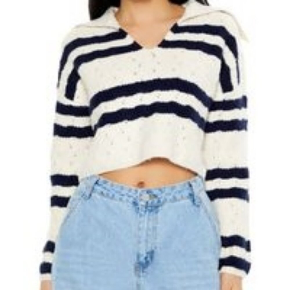 Forever 21 Blue & White Striped Sweater, S